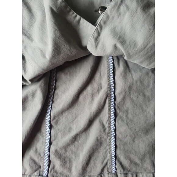 Coldwater Creek Women Trench Coat Size L Gray Buttons Pockets Cotton Lightweight - Picture 7 of 13